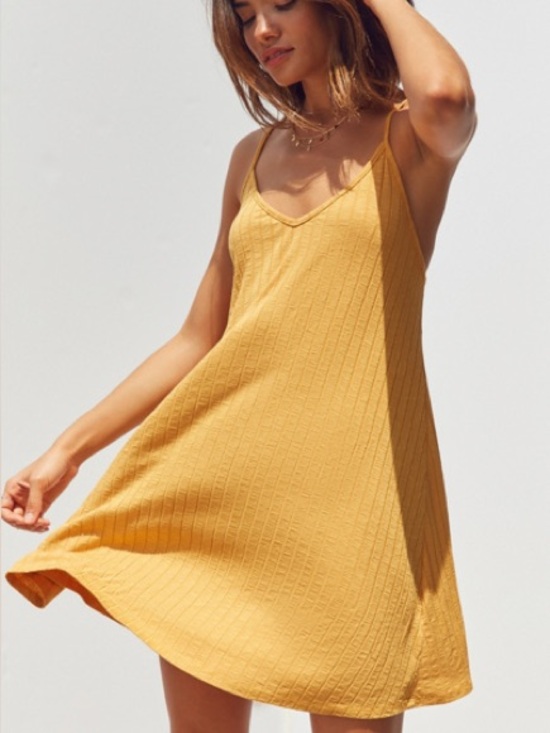 Urban Outfitters Dresses & Skirts - Silence + Noise Wide-Ribbed Knit Cami Slip Dress mustard yellow Urban Outfitters